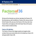 factorsof36.com